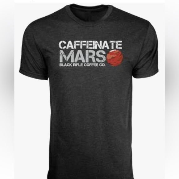 Black Rifle Coffee Company Caffeinate Mars T-Shirt, Vintage Black - Picture 1 of 3